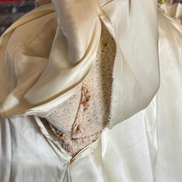 Vintage 1960s Robinson’s Department Cream Mohair Wool Belted Coat Plaid Mod - Picture 13 of 16